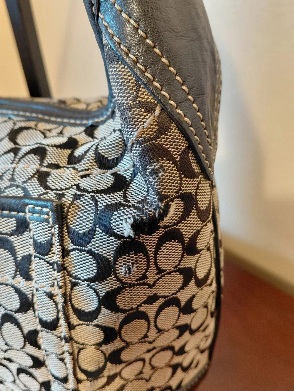 Coach Ergo Signature Hobo Shoulder Bag Style Number 11294 Blue Leather